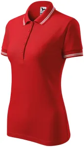Kontrastowa koszulka polo damska, czerwony #318039