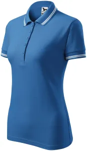 Kontrastowa koszulka polo damska, jasny niebieski