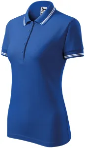 Kontrastowa koszulka polo damska, królewski niebieski