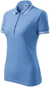 Kontrastowa koszulka polo damska, niebieskie niebo #318069