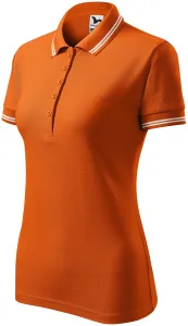 Kontrastowa koszulka polo damska, pomarańczowy #318045