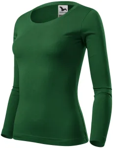 Koszulka damska z długim rękawem, butelkowa zieleń #106498