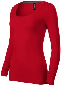 Koszulka damska z długim rękawem i głębszym dekoltem, formula red #105370