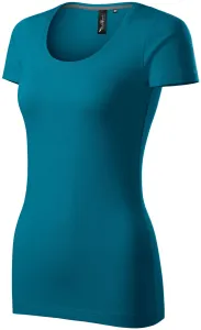 Koszulka damska z ozdobnymi przeszyciami, petrol blue #104952