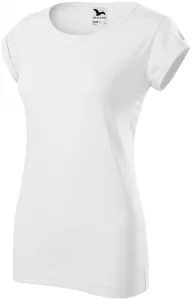 Koszulka damska z podwiniętymi rękawami, biały #105037