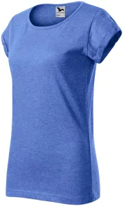 Koszulka damska z podwiniętymi rękawami, niebieski marmur #319425