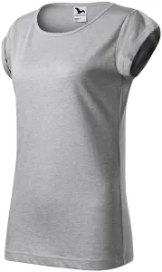 Koszulka damska z podwiniętymi rękawami, srebrny marmur #105055