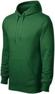Męska bluza z kapturem bez zamka, butelkowa zieleń
