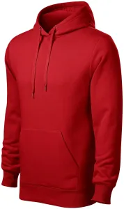Męska bluza z kapturem bez zamka, czerwony #106226