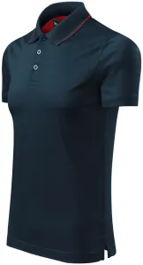 Męska elegancka merceryzowana koszulka polo, ciemny niebieski