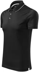 Męska elegancka merceryzowana koszulka polo, czarny #101623