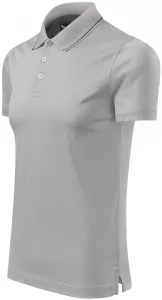 Męska elegancka merceryzowana koszulka polo, srebrnoszary #101646