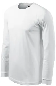 Męska koszulka kontrastowa z długim rękawem, biały