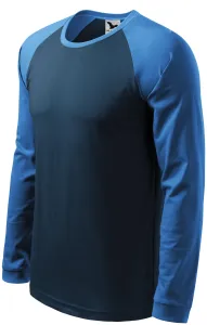 Męska koszulka kontrastowa z długim rękawem, ciemny niebieski #315665