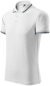 Męska koszulka polo w kontrastowym kolorze, biały #317486