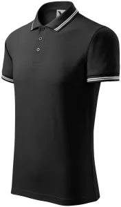 Męska koszulka polo w kontrastowym kolorze, czarny #317497