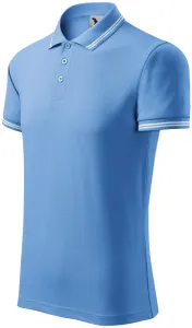 Męska koszulka polo w kontrastowym kolorze, niebieskie niebo