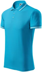 Męska koszulka polo w kontrastowym kolorze, turkus #103463