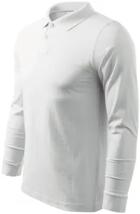 Męska koszulka polo z długim rękawem, biały