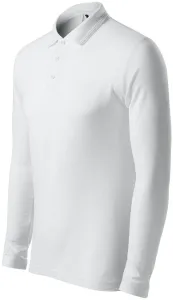 Męska koszulka polo z długim rękawem, biały #104653