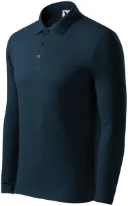 Męska koszulka polo z długim rękawem, ciemny niebieski #104681