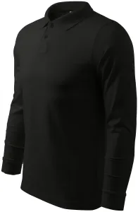 Męska koszulka polo z długim rękawem, czarny
