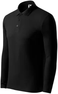 Męska koszulka polo z długim rękawem, czarny #318881