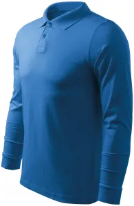 Męska koszulka polo z długim rękawem, jasny niebieski #104094