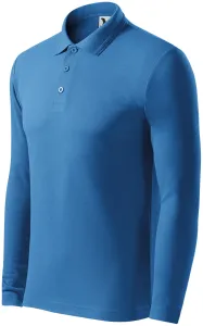 Męska koszulka polo z długim rękawem, jasny niebieski