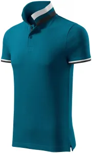 Męska koszulka polo z kołnierzem do góry, petrol blue #101513