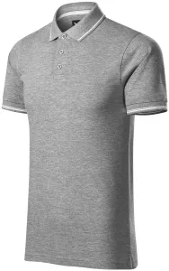 Męska koszulka polo z kontrastowymi detalami, ciemnoszary marmur #314163