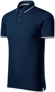 Męska koszulka polo z kontrastowymi detalami, ciemny niebieski #100820