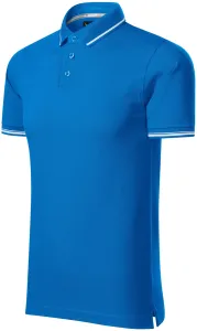 Męska koszulka polo z kontrastowymi detalami, niebieski ocean #100832