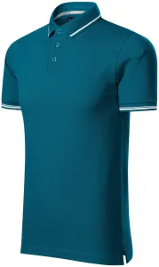 Męska koszulka polo z kontrastowymi detalami, petrol blue #100825