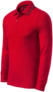 Męska koszulka polo z kontrastowymi długimi rękawami, formula red #315162