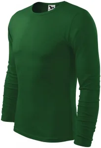 Męska koszulka z długim rękawem, butelkowa zieleń #315794