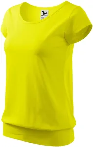 Modna koszulka damska, cytrynowo żółty