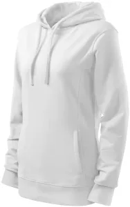 Stylowa damska bluza z kapturem, biały / biały