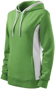 Stylowa damska bluza z kapturem, zielony groszek #307031