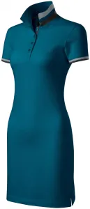 Sukienka damska z kołnierzem do góry, petrol blue #105451