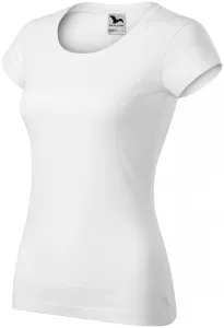 T-shirt damski slim fit z okrągłym dekoltem, biały #319455