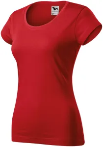 T-shirt damski slim fit z okrągłym dekoltem, czerwony #319470