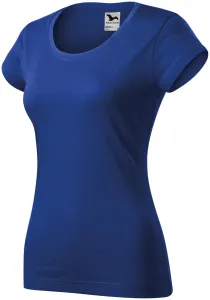 T-shirt damski slim fit z okrągłym dekoltem, królewski niebieski #319500