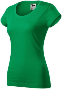 T-shirt damski slim fit z okrągłym dekoltem, zielona trawa #319482