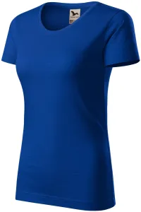 T-shirt damski, teksturowana bawełna organiczna, królewski niebieski #321324