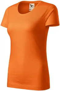T-shirt damski, teksturowana bawełna organiczna, pomarańczowy #321300