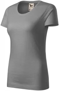 T-shirt damski, teksturowana bawełna organiczna, stare srebro #321333