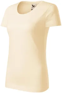 T-shirt damski z bawełny organicznej, migdałowy