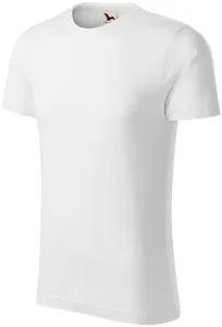 T-shirt męski, teksturowana bawełna organiczna, biały