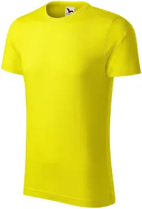 T-shirt męski, teksturowana bawełna organiczna, cytrynowo żółty #321273